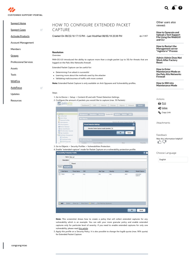 Extended Packet Capture Configuration Guide | PDF | Vulnerability ...