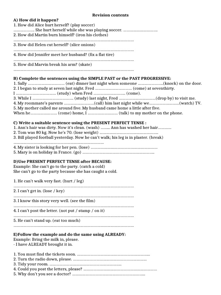 Revision Contents 3rd Junior | PDF | Perfect (Grammar) | Language Mechanics