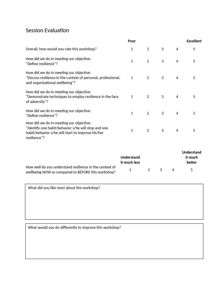 B. Session Evaluation | PDF | Career & Growth
