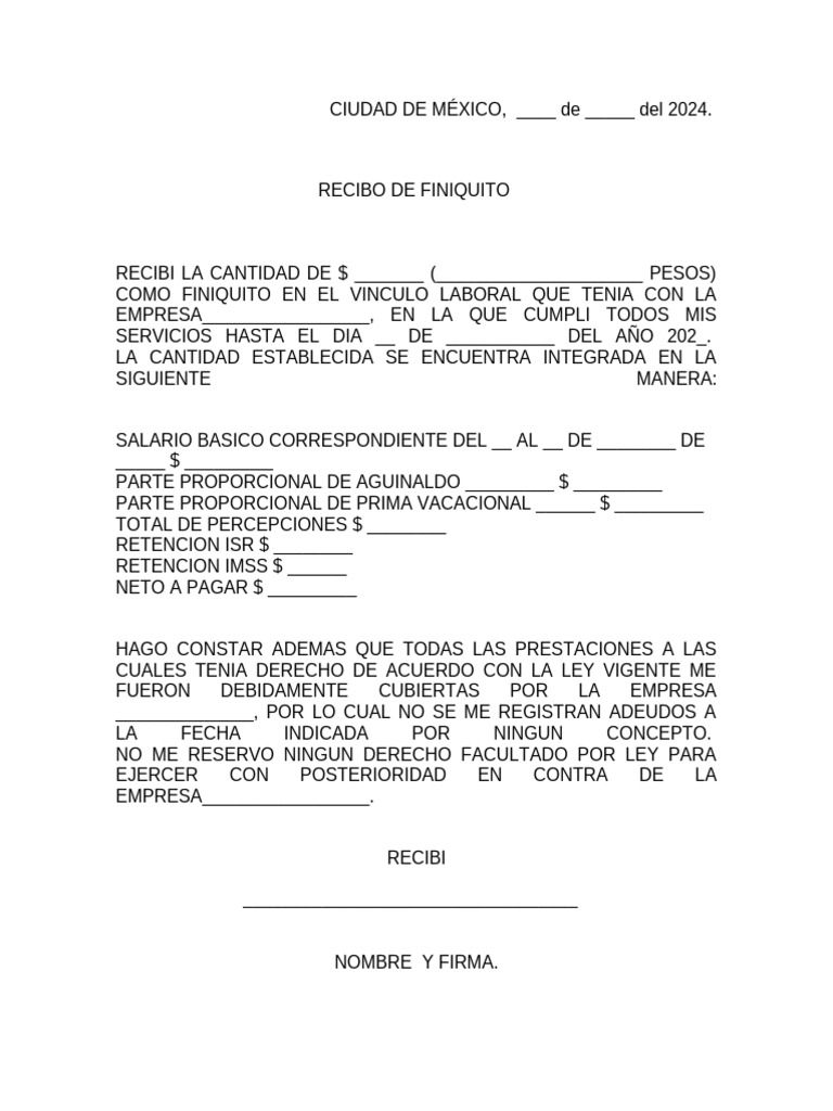 Carta Finiquito | PDF