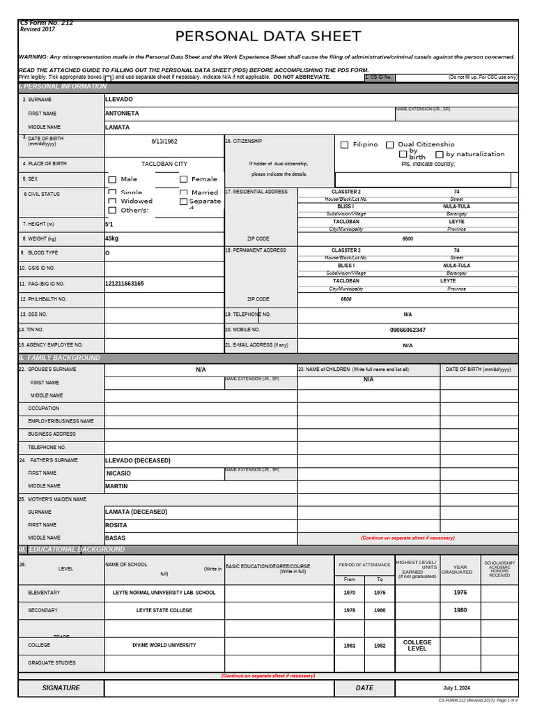 Tonet pds format pdf affidavit justice