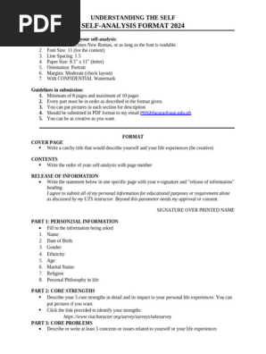Uts Format for Self Analysis 1
