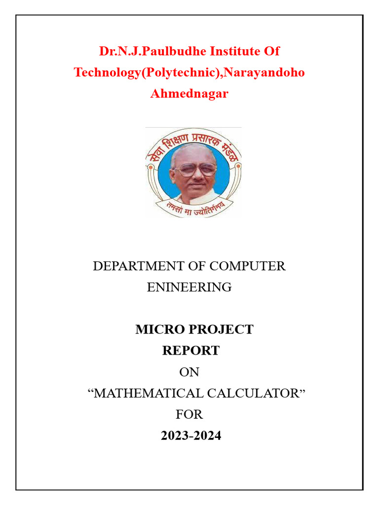 Mathematical Calculator Project Report | PDF