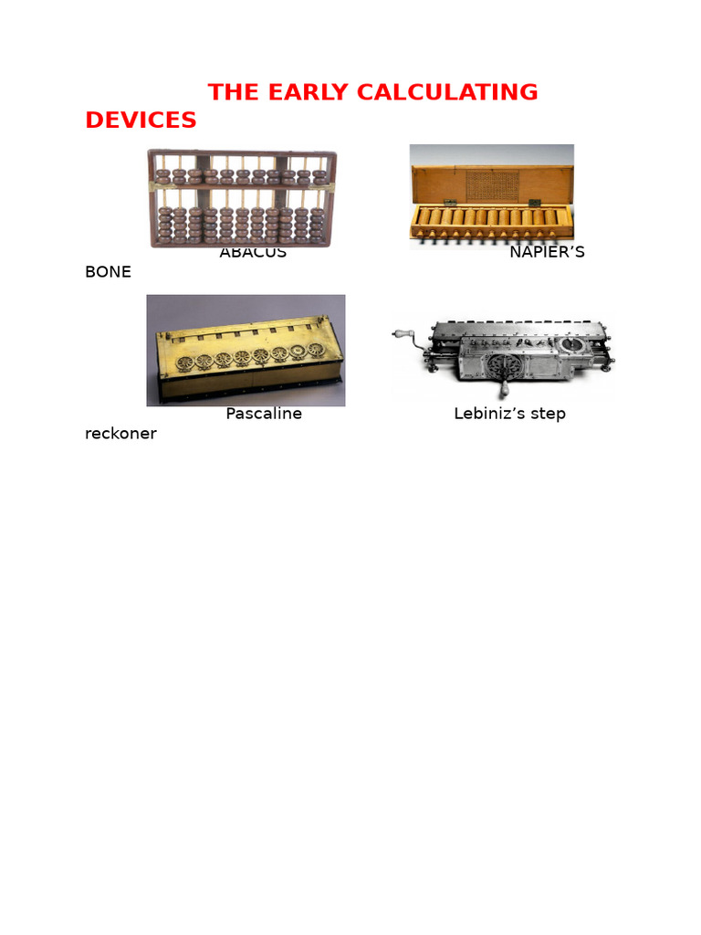 The Early Calculating Devices | PDF
