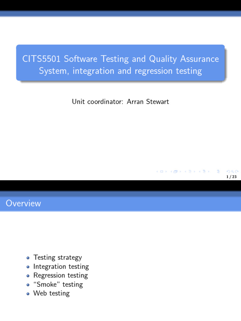 lect07A--system | PDF | Software Testing | Unit Testing