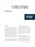 “ESTADO DO CAMPO” DA PESQUISA EM POLÍTICAS PÚBLICAS NO BRASILcelina souza- rbcs- 18-2003