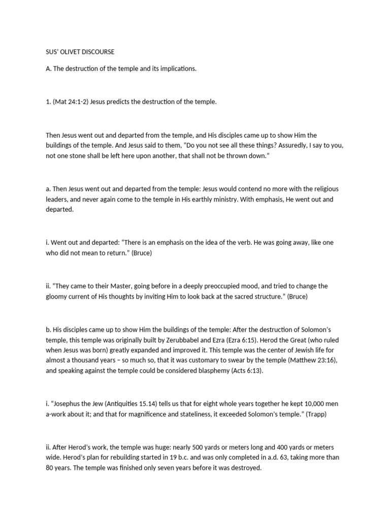 Olivet Discourse PDF Book Of Daniel Jesus