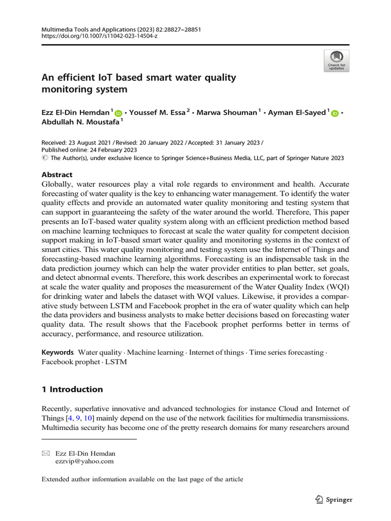 An Efficient Iot Based Smart Water Monioting System | PDF | Internet Of ...