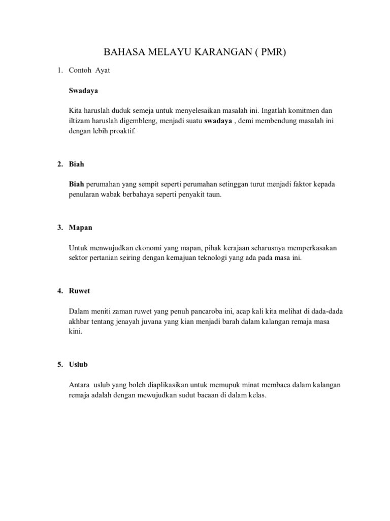 Bahasa Melayu Karangan Pdf