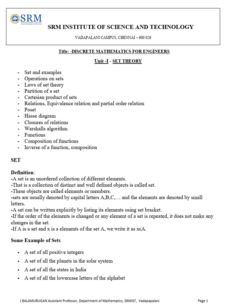 Unit 1 set theory notes 2024 pdf set mathematics function