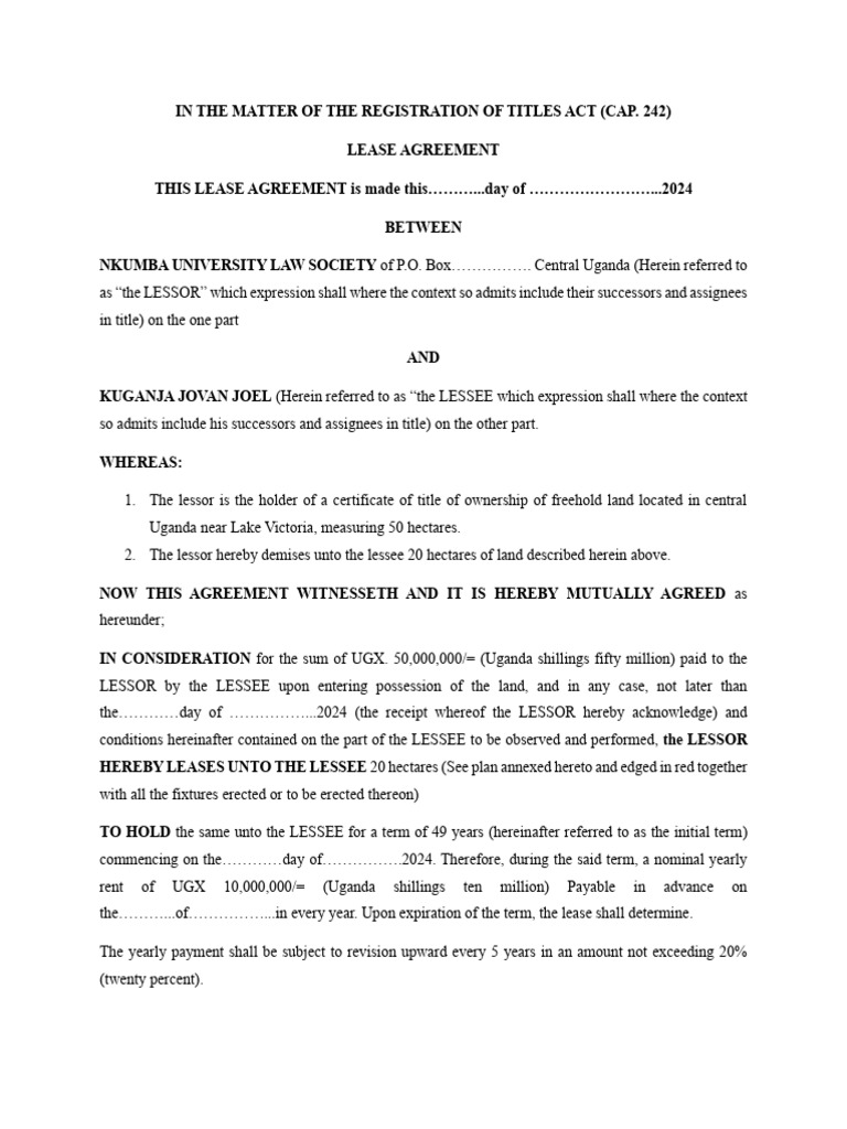 Lease Agreement | PDF | Lease | Common Law