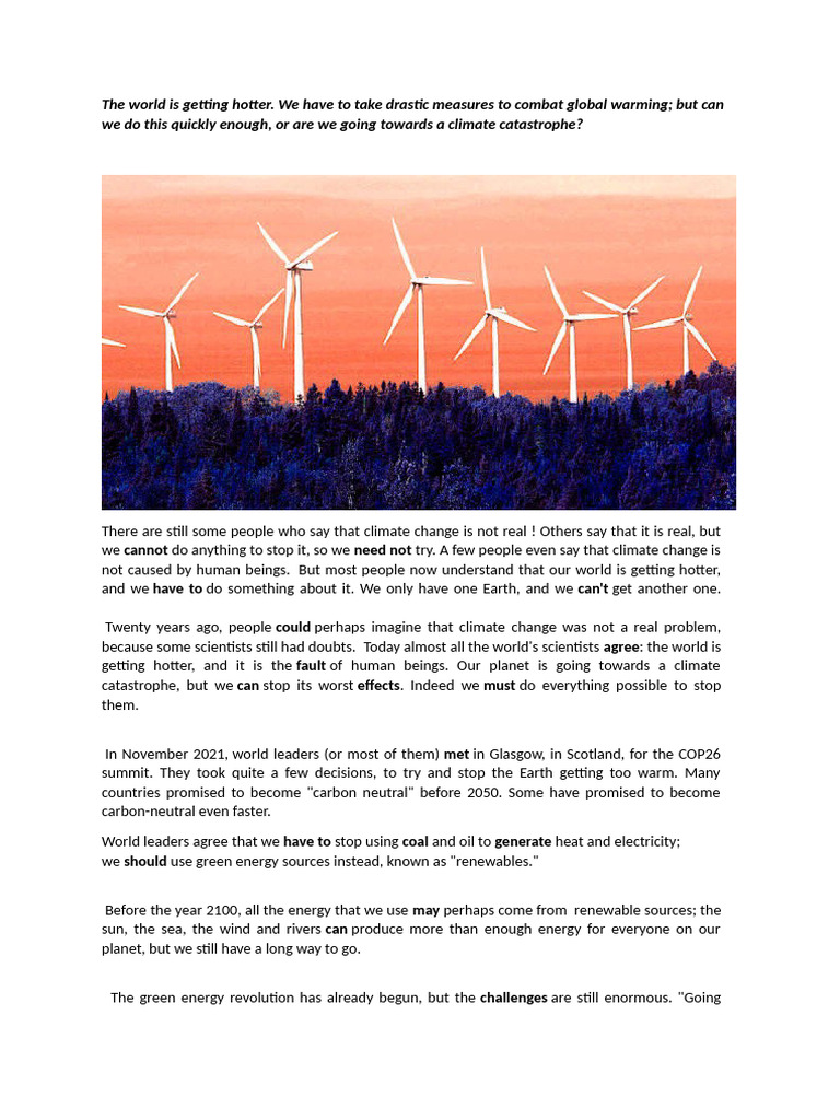 The World Is Getting Hotter | PDF | Sustainable Energy | Climate Change