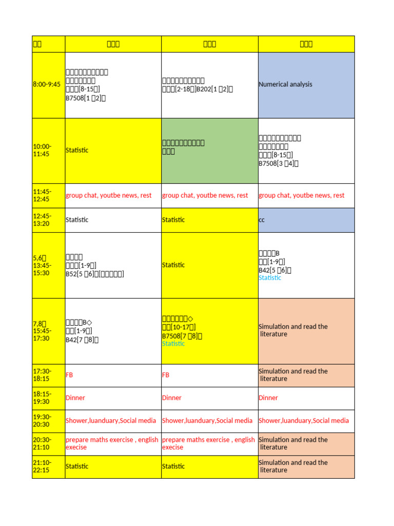 Schedule For The Next Three Weeks | PDF | Mathematics