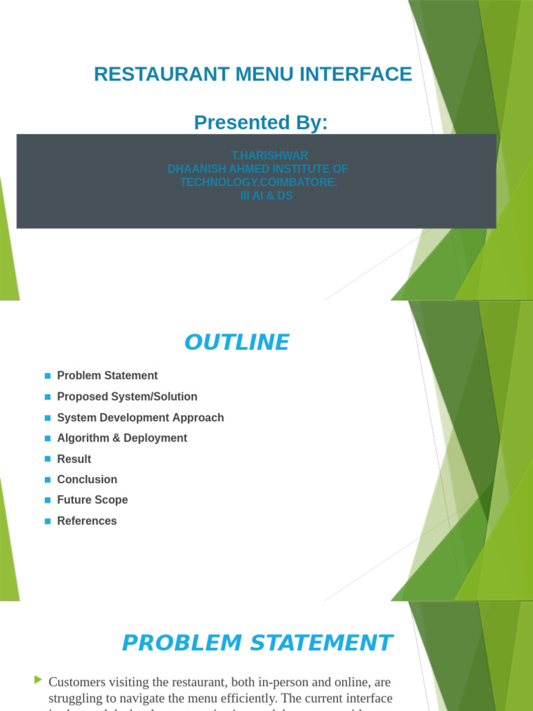Modern Restaurant Menu Interface Design | PDF | Menu (Computing) | User ...