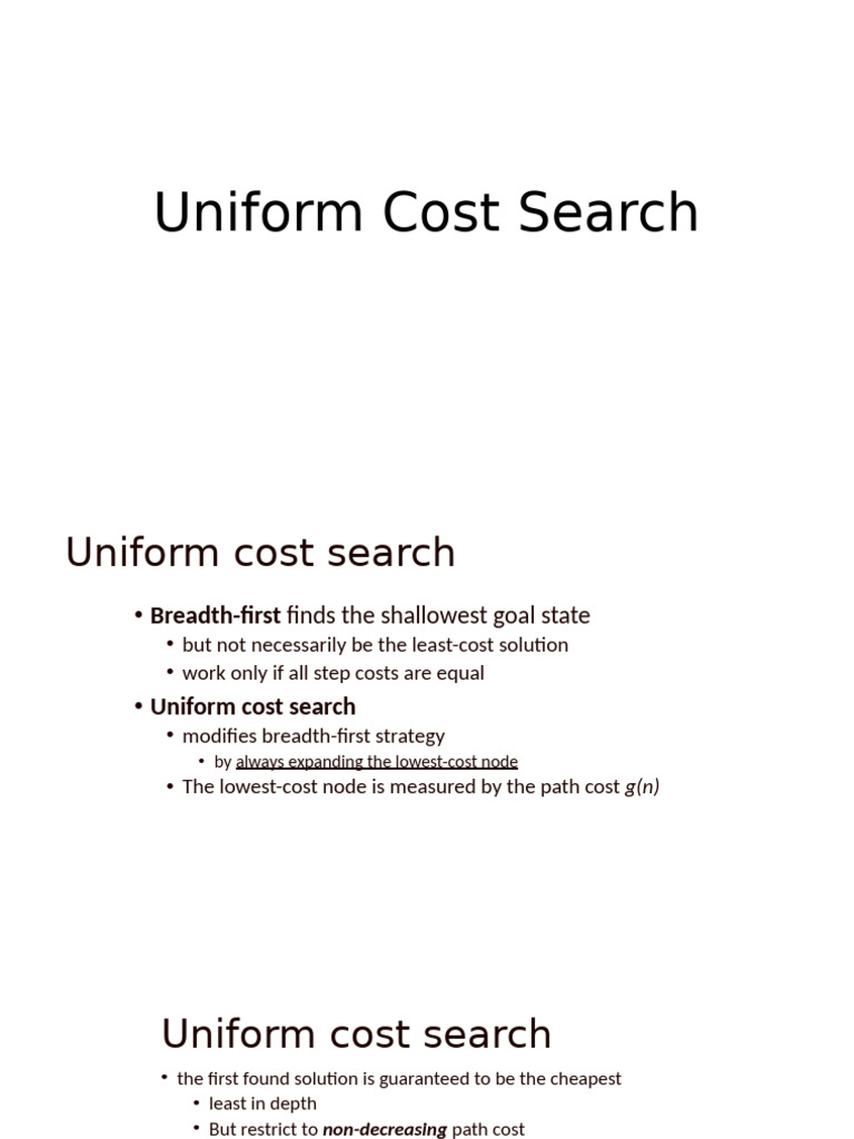 Uniform Cost and Depth-First Search Methods | PDF | Computer ...