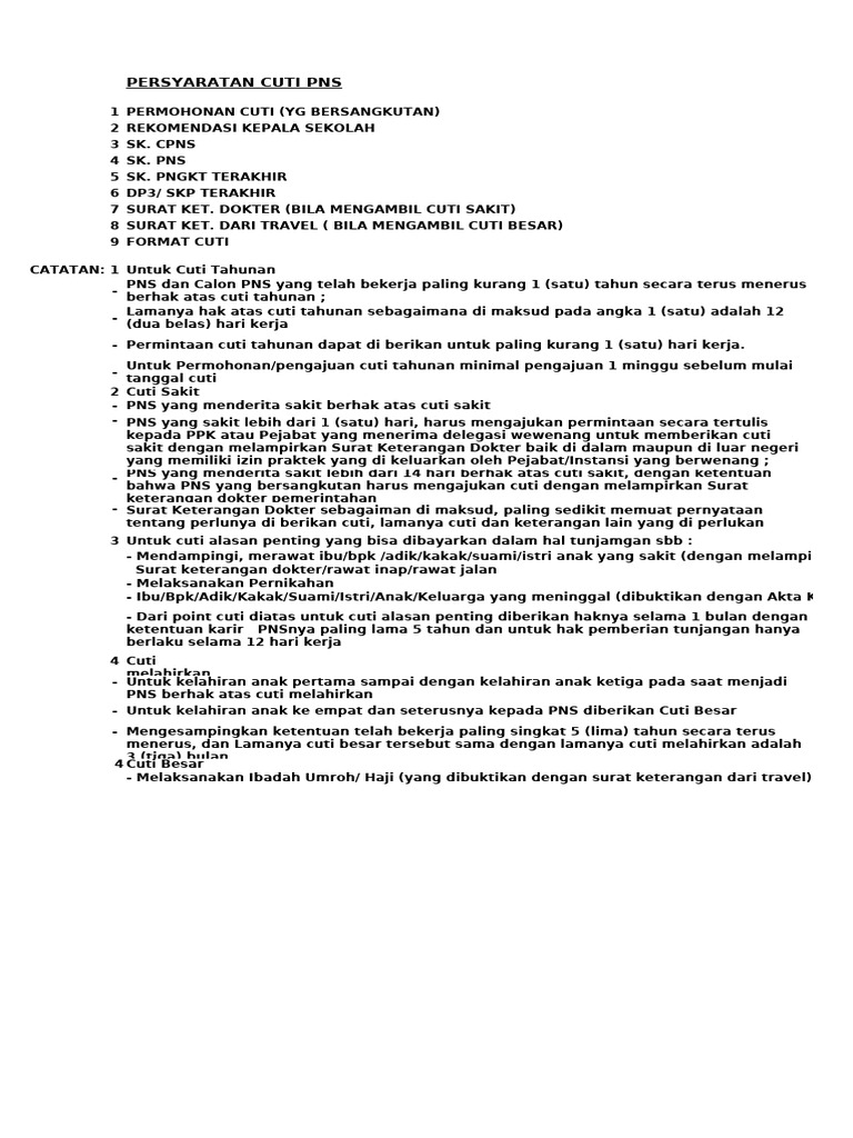 Format Cuti 2023-1 | PDF