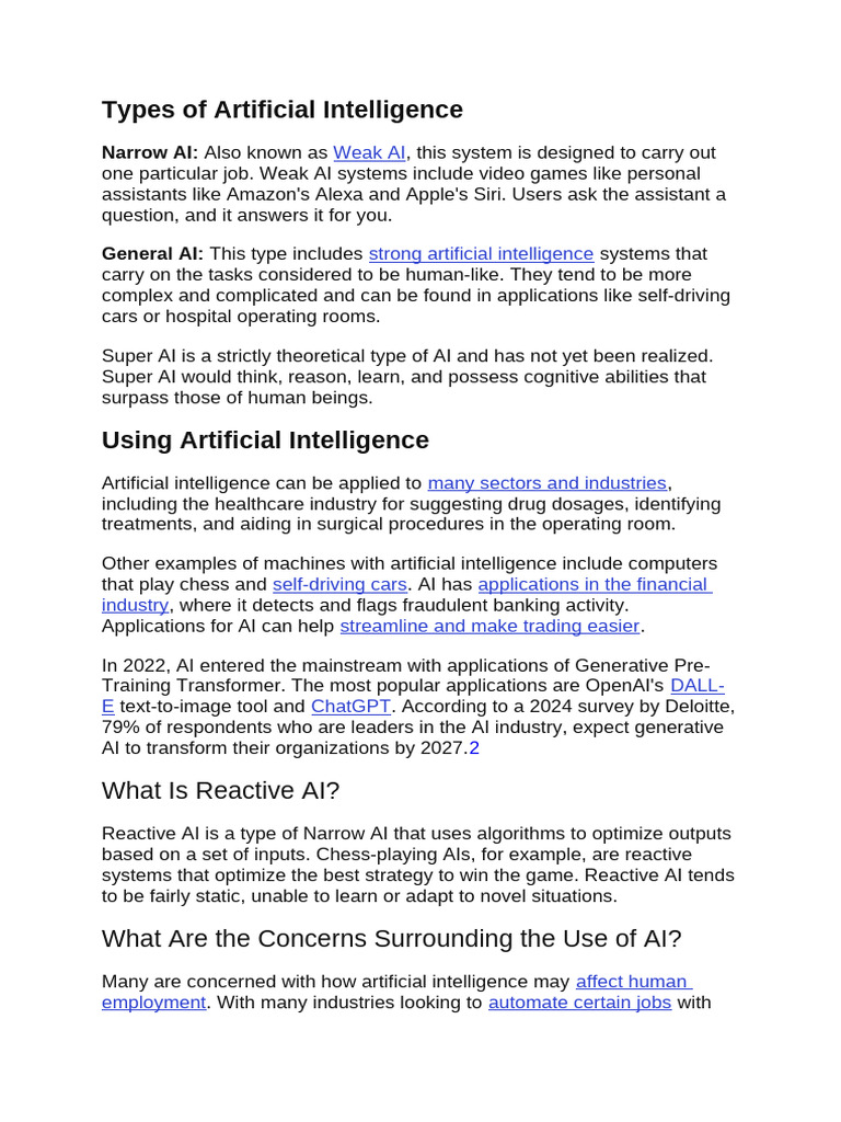 AI Types and Industry Impact | PDF | Artificial Intelligence ...