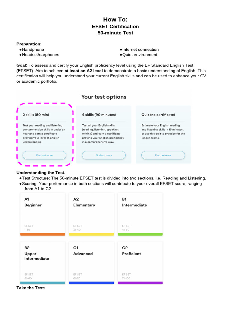 EFSET B2 Upper Intermediate Guide | PDF | Career & Growth