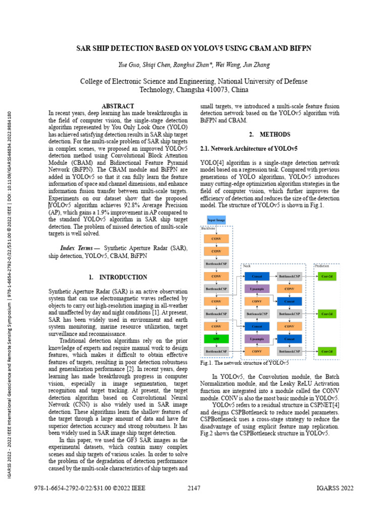 Enhanced YOLOv5 for SAR Ship Detection | PDF | Sensitivity And ...