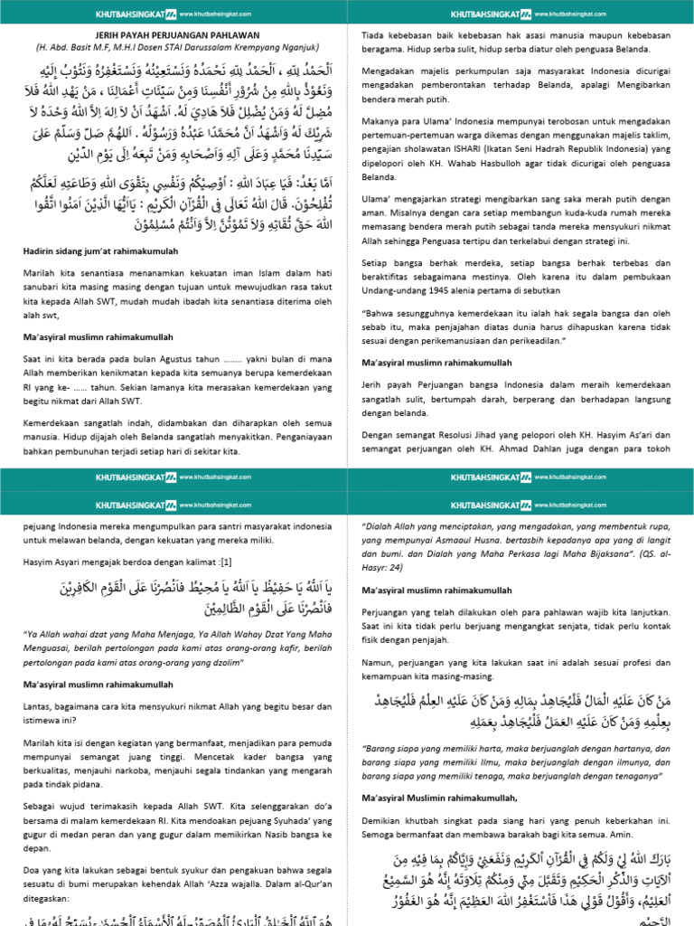 Jerih Payah Perjuangan para Pahlawan | PDF
