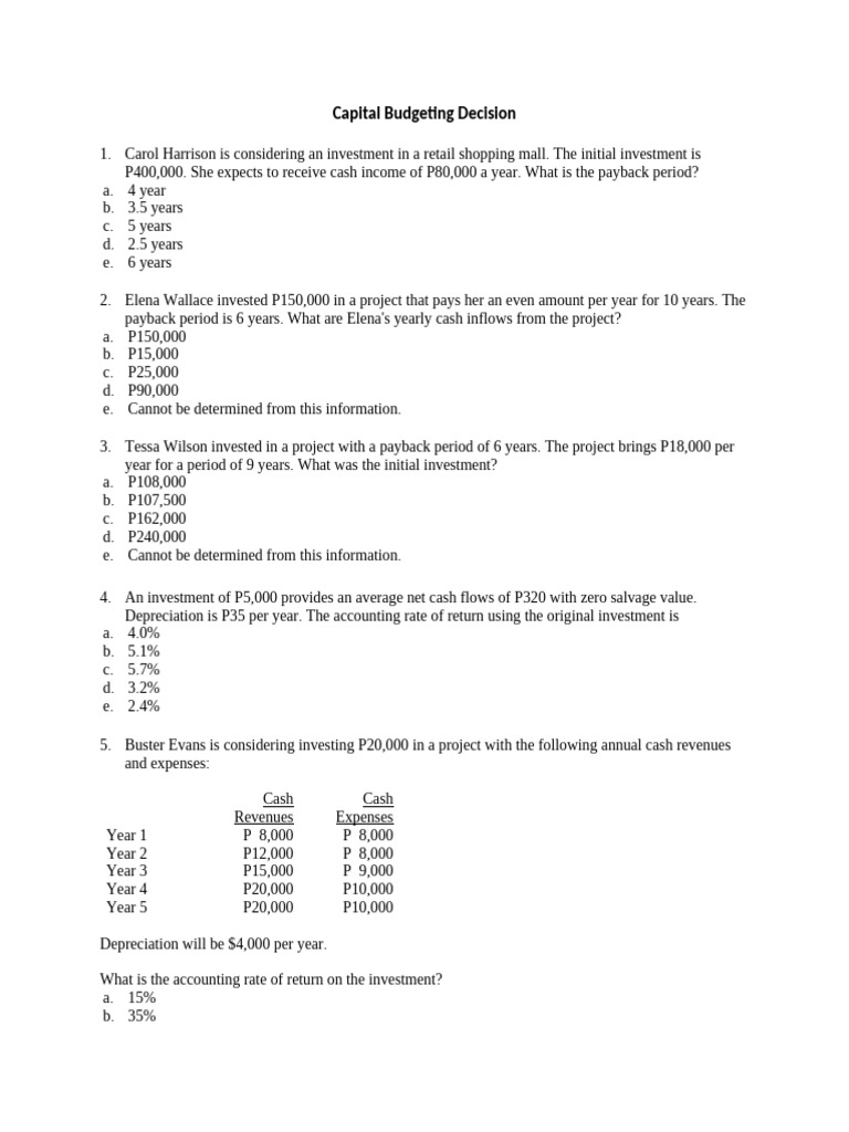 Capital Budgeting Decision | PDF | Depreciation | Discounted Cash Flow
