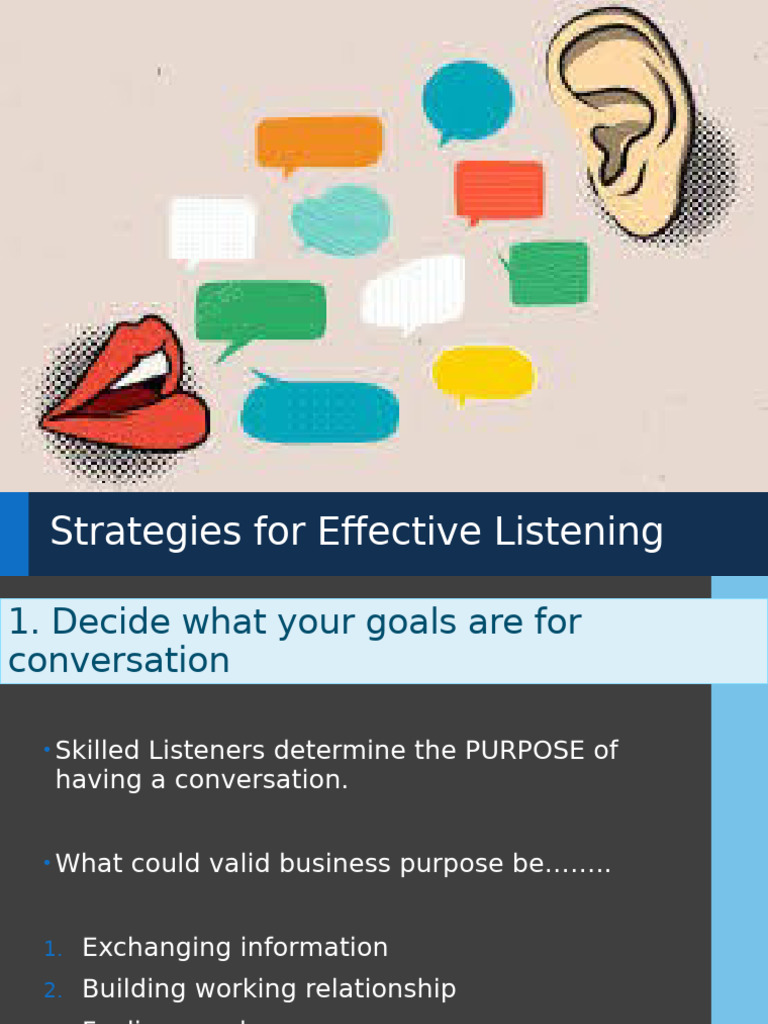 Session 9 - Strategies For Effective Listening | PDF | Body Language ...