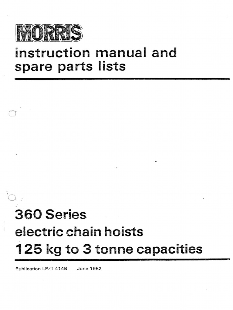 COLES Starlift - MORRIS Chain Hoist | PDF