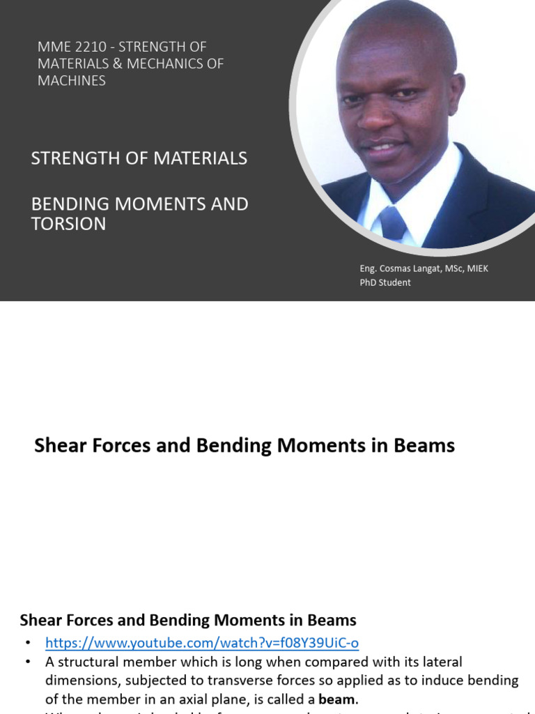 Notes Strength Of Materials Bending Moments And Torsion Pdf