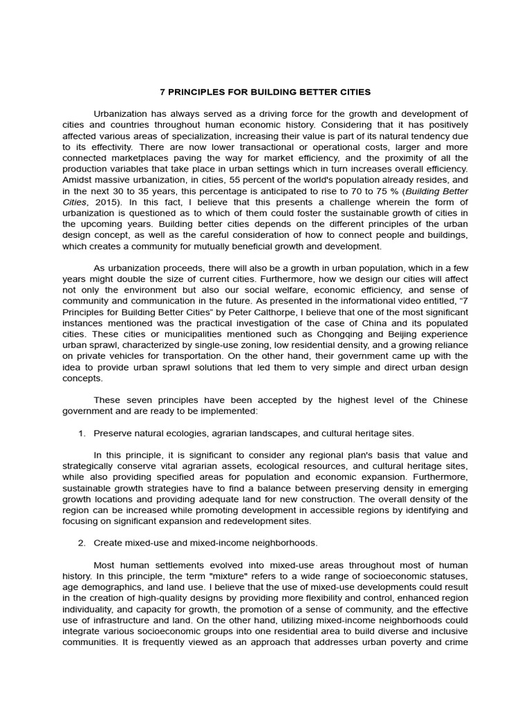 7 Principles for Urban Development | PDF | Mixed Use Development ...