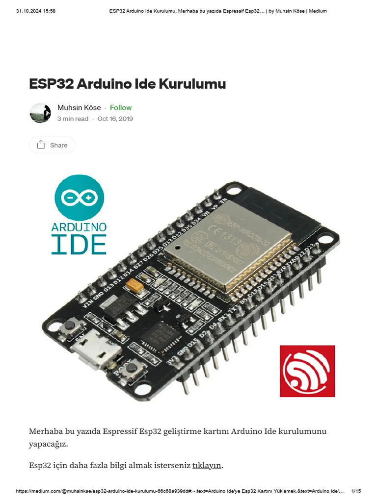 ESP32 Arduino Ide Kurulumu. Merhaba Bu Yazıda Espressif Esp32 - by ...