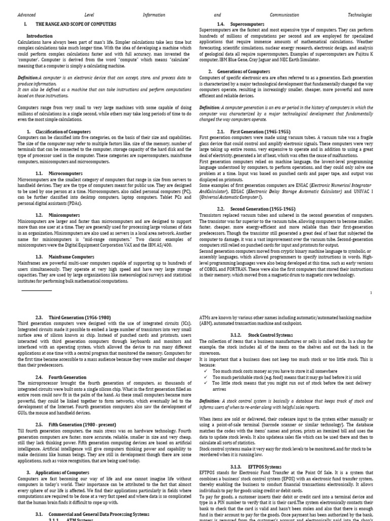 ICT Notes 2020 | PDF | Encryption | Malware