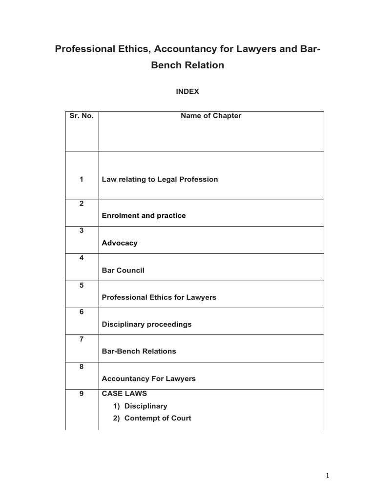 Professional Ethics Pdf Pleading Advocate