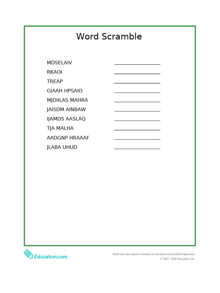 Word Scramble | PDF