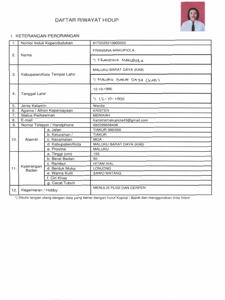 Format DRH PPPK Fransina Makupiola | PDF