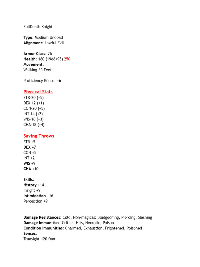 Death Knight Stats & Abilities Guide | PDF