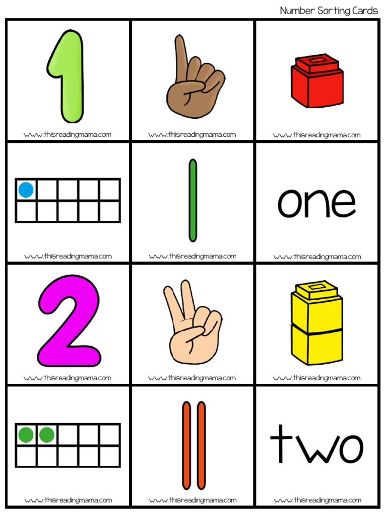 Number Sorting Cards for Kids | PDF