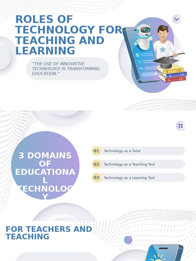 Roles of Technology For Teaching and Learning | PDF | Learning | Teachers