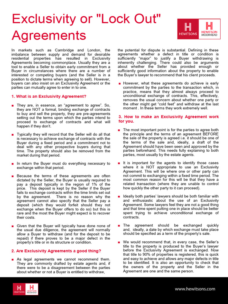 Property Exclusivity Guide | PDF | Procurement | Sales