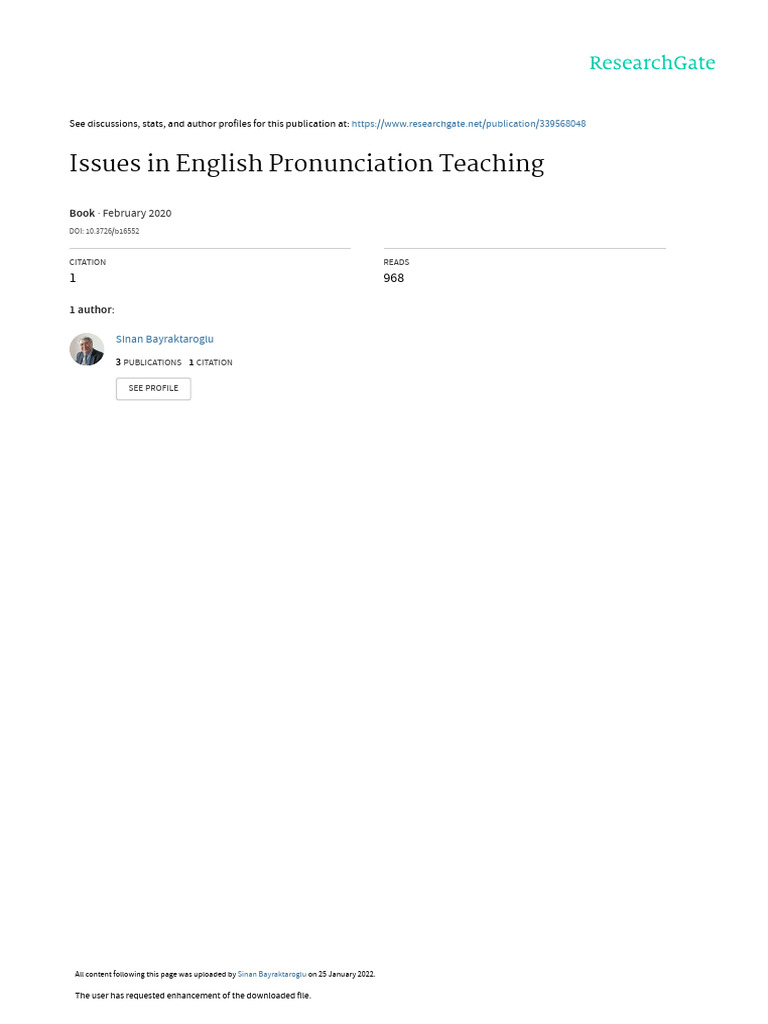 Turkish-English Pronunciation Issues | PDF | Second Language | English ...