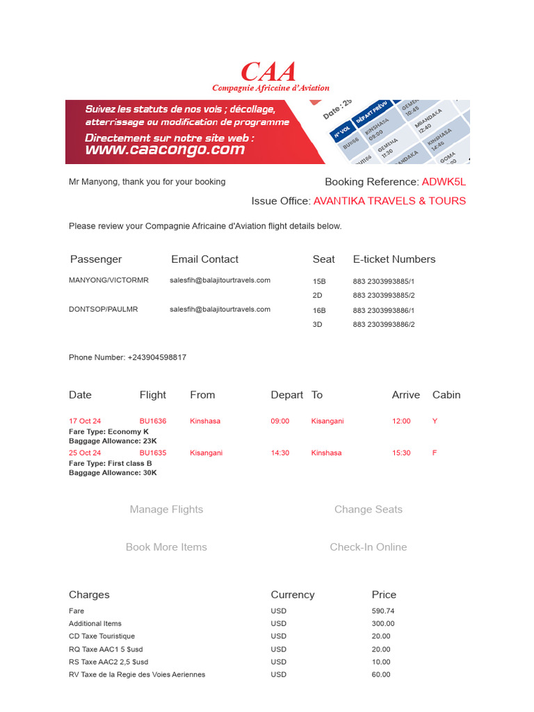 Your CAA Booking Reference ADWK5L | PDF | Airlines | Civil Aviation