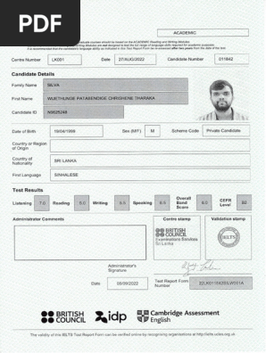 IELTS certificate