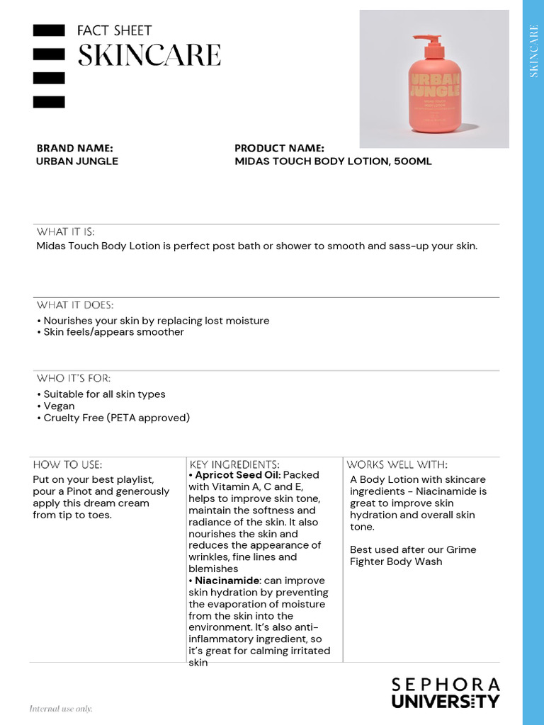 Midas Touch Body Lotion Benefits | PDF