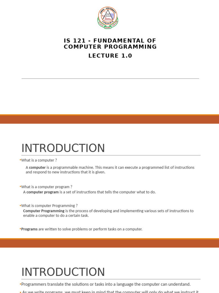 Is 121 - Fundamental of Computer Programming | PDF | Programming ...