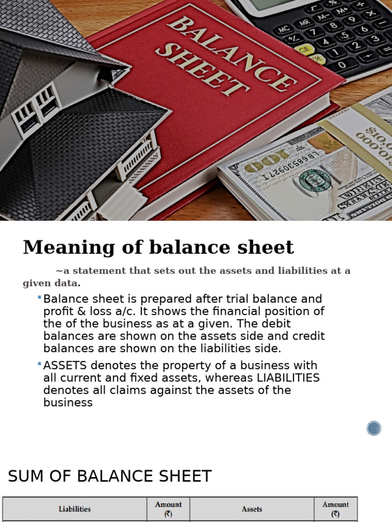 Balance sheet | PDF | Balance Sheet | Debits And Credits