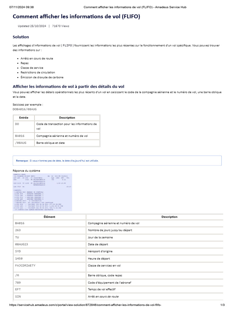 Affichage des infos de vol FLIFO | PDF | Transport | Aviation