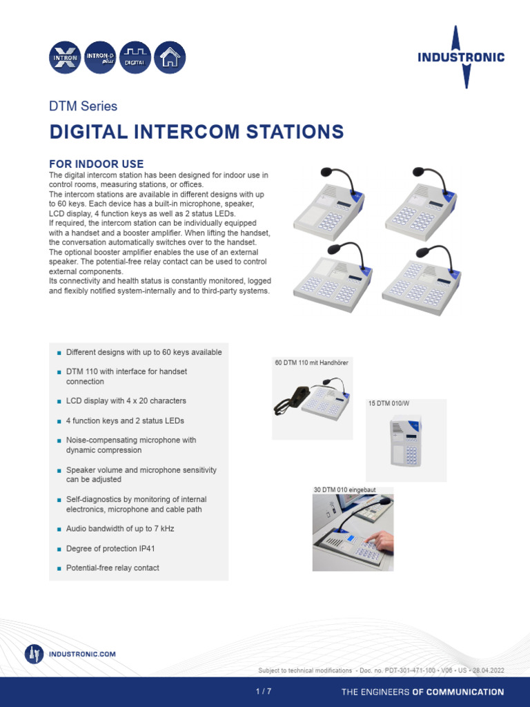 Digital Intercom Stations Overview | PDF | Loudspeaker | Microphone