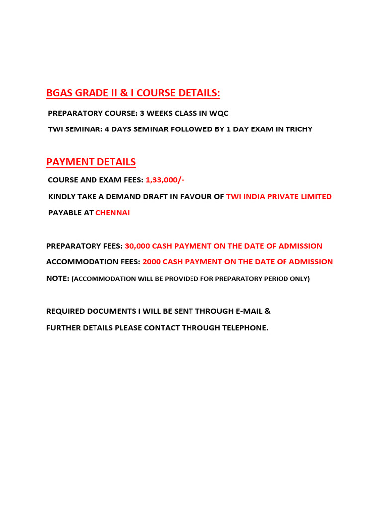 Bgas Course Details PDF