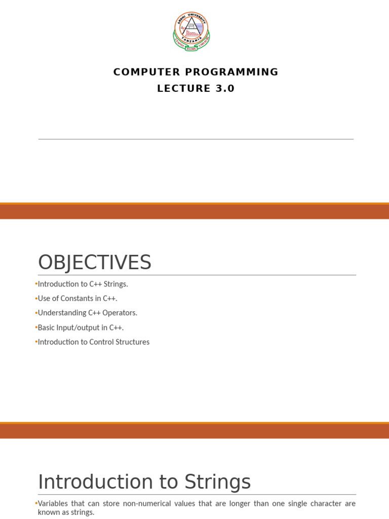 C++ Basics: Strings, Constants, Operators | PDF | Boolean Data Type ...