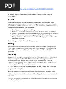 Health, Safety and Security in Workplace (Ncert)