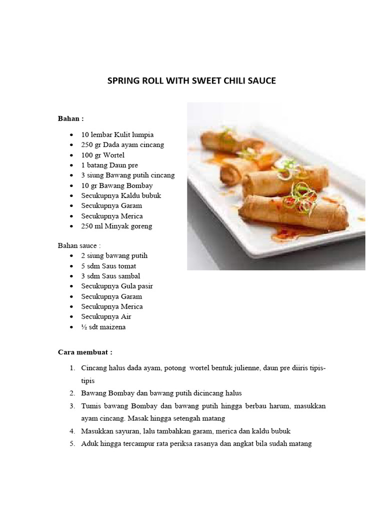 Resep Spring Roll | PDF